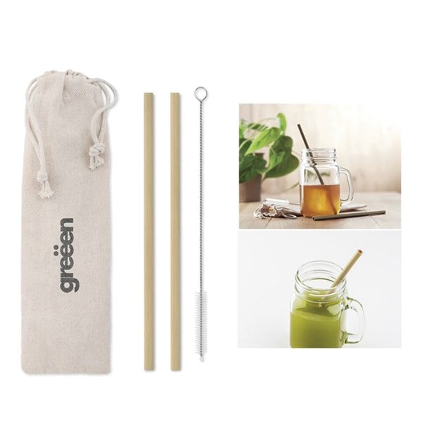 Bambus-Strohhalm im Beutel – Werbeartikel