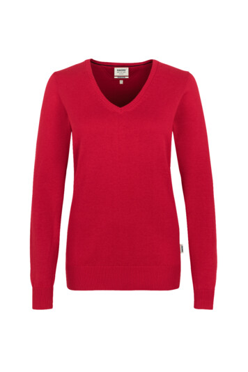 HAKRO Damen V-Pullover Premium-Cotton (No. 133) als Werbeartikel mit Logo im PRESIT Online-Shop bedrucken lassen
