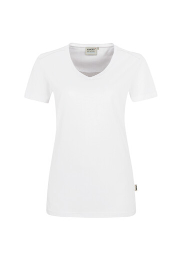 HAKRO Damen V-Shirt Mikralinar® PRO (No. 182) als Werbeartikel mit Logo im PRESIT Online-Shop bedrucken lassen