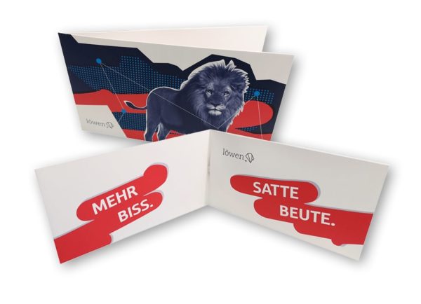SOUND- & VOICEcard Löwe – Werbeartikel im PRESIT Online-Shop mit Logo bedrucken lassen