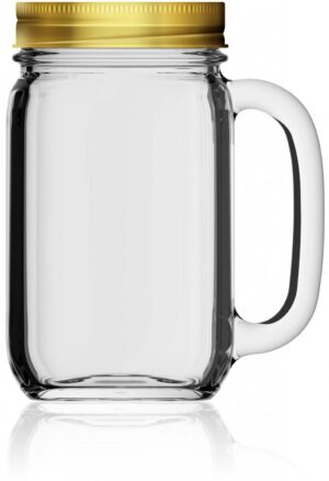 Drinking Jar Country 48 cl mit Deckel als Werbeartikel mit Logo im PRESIT Online-Shop bedrucken lassen