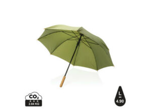 23" Impact AWARE™ RPET 190T Auto-Open Bambus-Schirm als Werbeartikel mit Logo bedrucken