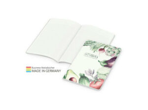 Notizbuch Copy-Book White green+blue inkl. 4C-Druck als Werbeartikel mit Logo bedrucken
