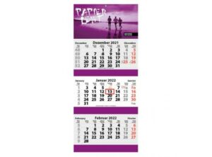 3-Monats Faltkalender "Tres-Deluxe" als Werbeartikel mit Logo bedrucken