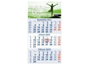 3-Monats DIN A3 Kalender "Trinus B" als Werbeartikel mit Logo bedrucken