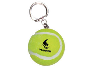 Tennisball-Schlüsselanhänger gelb als Werbeartikel mit Logo bedrucken
