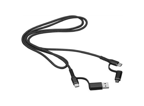 Quick charge Multifunktionskabel 4-in-1 mit USB Typ C und Micro-USB als Werbeartikel mit Logo bedrucken