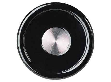 Schwarze Edelstahl-Thermosflasche 750 ml mit doppelwandiger Vakuum-Isolierung glänzend lackiert - Detailansicht Werbeartikel 1