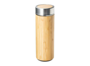 Isolierflasche aus Edelstahl und Bambus mit Teesieb RETUMBLER-ADAMUZ als Werbeartikel mit Logo bedrucken