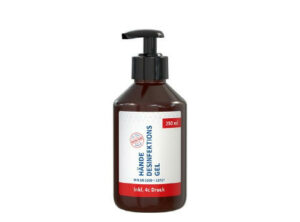 250 ml Spender - Hände-Desinfektionsgel (DIN EN 1500) - Body Label als Werbeartikel mit Logo bedrucken