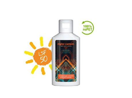 50 ml Flasche - Sonnenmilch LSF 50 (sensitiv) - Body Label - Detailansicht Werbeartikel 1