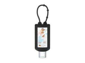 50 ml Bumper schwarz - Sonnenmilch LSF 30 (sensitiv) - Body Label als Werbeartikel mit Logo bedrucken