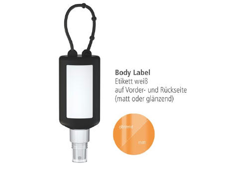 50 ml Bumper schwarz  - Smartphone & Arbeitsplatz-Reiniger - Body Label - Detailansicht Werbeartikel 2