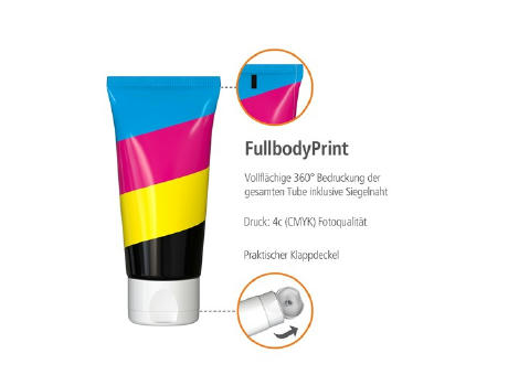 50 ml Tube - Sonnenmilch LSF 50 (sensitiv) - FullbodyPrint - Detailansicht Werbeartikel 3
