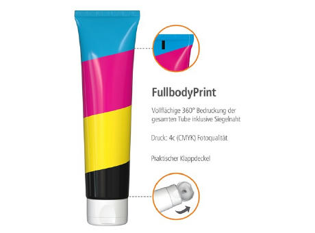 100 ml Tube - Sonnenmilch LSF 50 (sensitiv) - FullbodyPrint - Detailansicht Werbeartikel 3