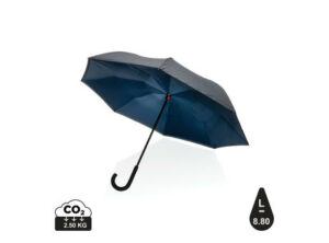 23" Impact AWARE™ RPET 190T umgekehrter Schirm als Werbeartikel mit Logo bedrucken