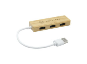 Bamboo USB Hub als Werbeartikel mit Logo bedrucken