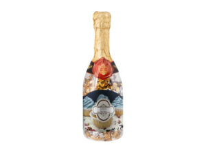 Champagnerflasche mit Metallic Sweets als Werbeartikel mit Logo bedrucken