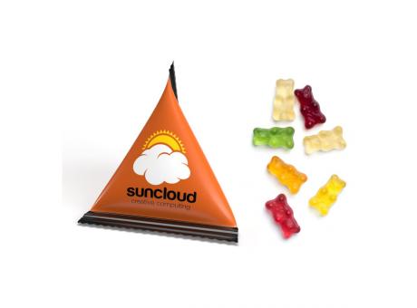 Mini Tetraeder Fruchtgummi als Werbeartikel mit Logo bedrucken