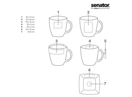 senator® Maxim Espresso Set  Tasse mit Untertasse - Detailansicht Werbeartikel 1