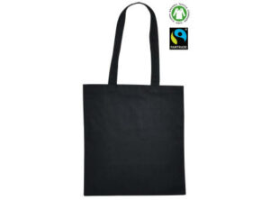 Baumwolltasche mit langen Henkeln - GOTS Fairtrade als Werbeartikel mit Logo bedrucken