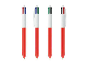 BIC® 4 Colours Kugelschreiber + Lanyard als Werbeartikel mit Logo bedrucken