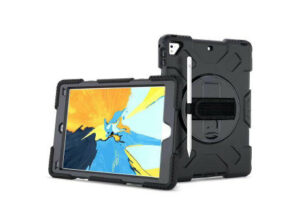 Tablet Hülle Galaxy™ Tab S8 11(2022) Protect.it Rugged Case mit Handschlaufe schwarz als Werbeartikel mit Logo bedrucken