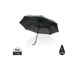20.5" Impact AWARE™ RPET 190T Pongee Bambus Mini-Schirm als Werbeartikel mit Logo bedrucken