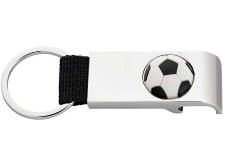 Schlüsselanhänger Flaschenöffner Fußball als Werbeartikel mit Logo bedrucken