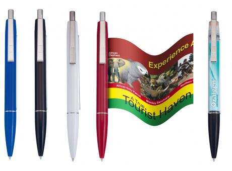 Info-Pen Regular Made in Germany Kugelschreiber mit ausziehbarer Werbefahne als Werbeartikel mit Logo bedrucken