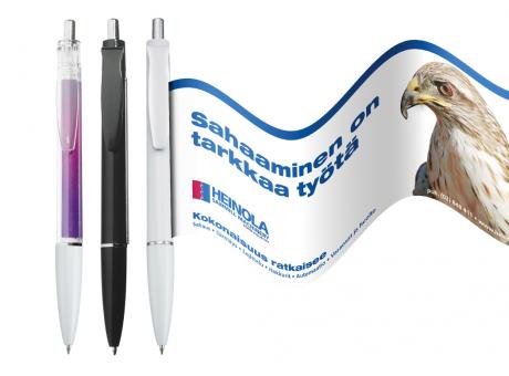 Info-Pen Delta Kugelschreiber mit ausziehbarer Werbefahne als Werbeartikel mit Logo bedrucken