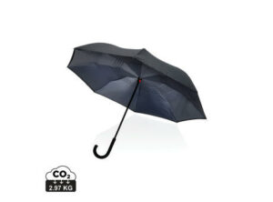 23" Impact AWARE™ RPET 190T umgekehrter Schirm als Werbeartikel mit Logo bedrucken