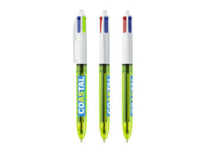 BIC® 4 Colours Fluo Kugelschreiber + lanyard als Werbeartikel mit Logo bedrucken
