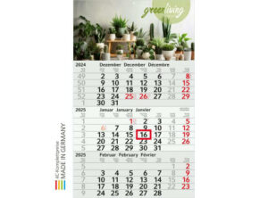 3-Monats-Kalender Budget 3 green+blue als Werbeartikel mit Logo bedrucken