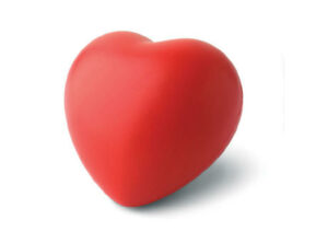 Anti-stress heart PU material als Werbeartikel mit Logo bedrucken