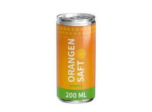 200 ml Orangensaft (Dose) - Body Label (außerh. Deutschlands) als Werbeartikel mit Logo bedrucken