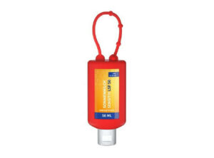 50 ml Bumper rot - Sonnenmilch LSF 50 (sensitiv) - Body Label als Werbeartikel mit Logo bedrucken