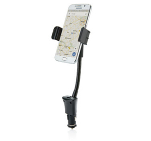 Smartphone-Ständer als Werbeartikel fürs Auto mit Ladeadapter