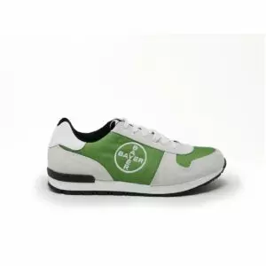 Individuelle Sneaker mit Logo bedrucken im PRESIT Werbemittel Online-Shop. Modell New Flash in Grün mit Logo von Bayer.